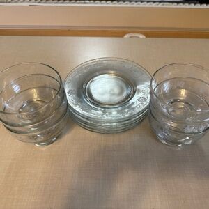 Vintage Clear Glass Serving Set